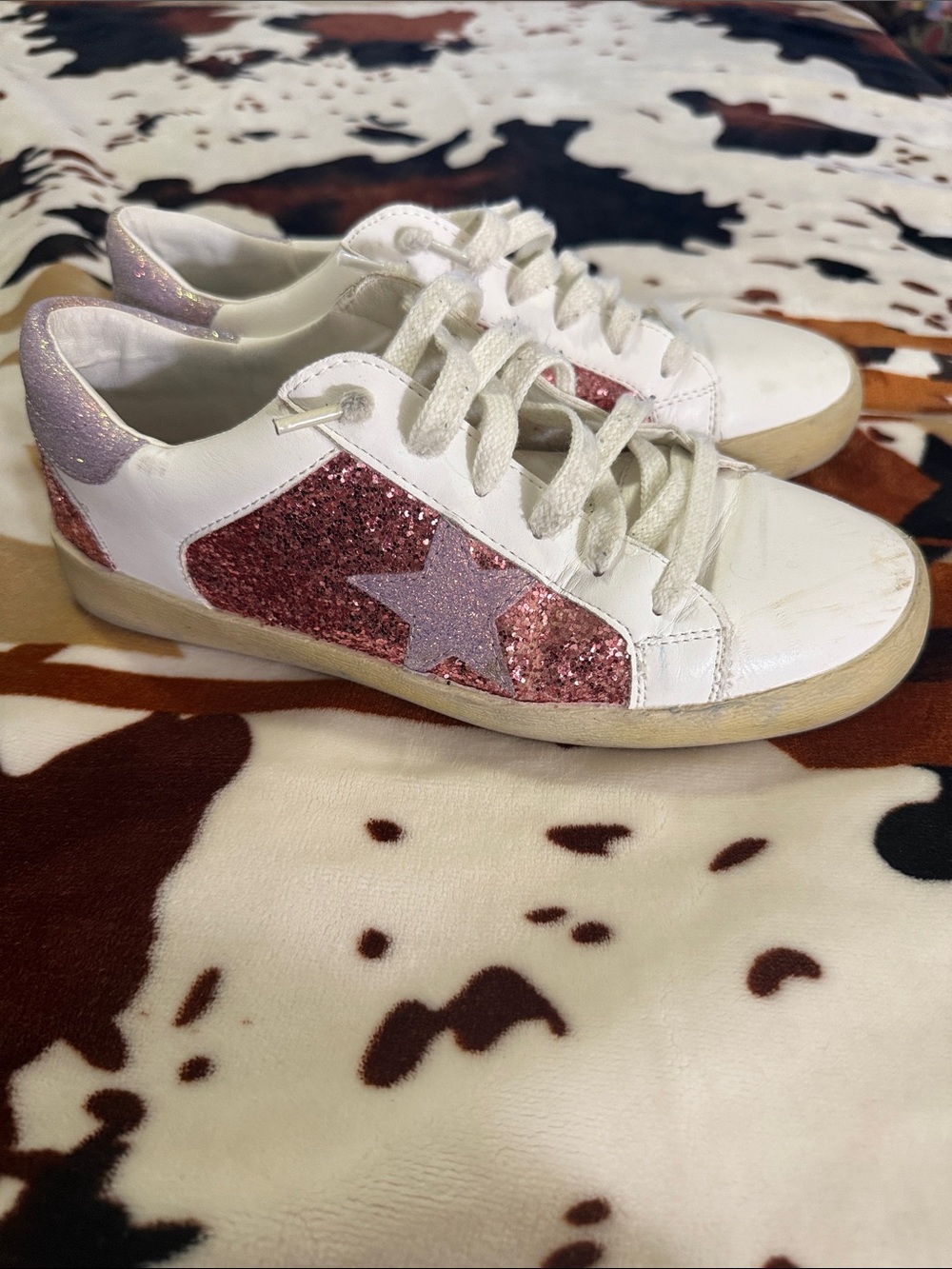 Camel Threads Fashion Sneakers Pink/Purple Stars Glitter Women’s Sz 8